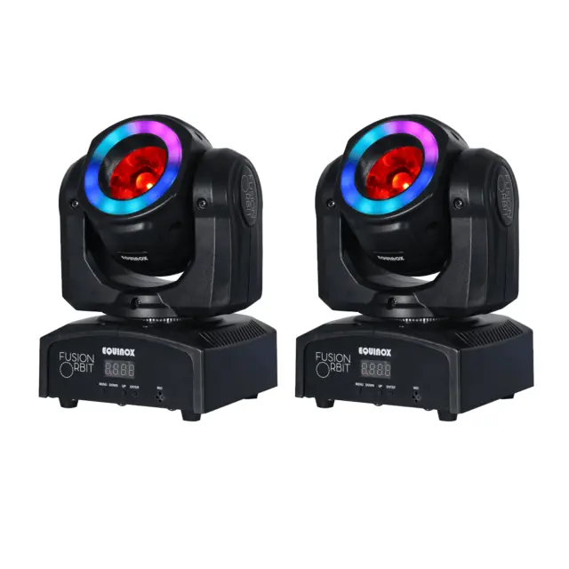 2x Equinox Fusion Orbit Moving Head RGBW Quad-Colour LED Beam