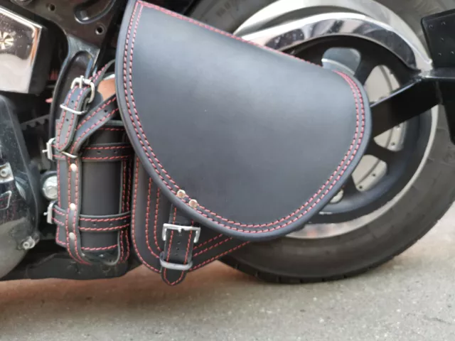 Satteltasche Diablo rot Orletanos Tasche passend für Harley Davidson Schwinge HD