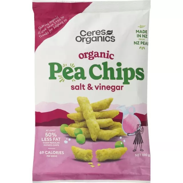 Ceres Organics - Organic Pea Chips Salt &amp; Vinegar 100g