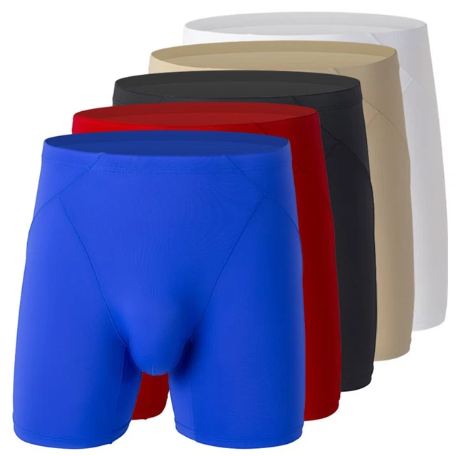 Brandneu hochbeiniger Boxershorts Eis Seide mittlere Taille Etui einfarbig