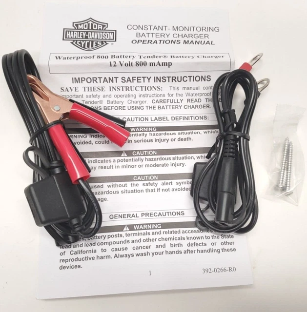 Harley Davidson Waterproof Battery Tender 800 Charger CABLES ONLY # 66000004