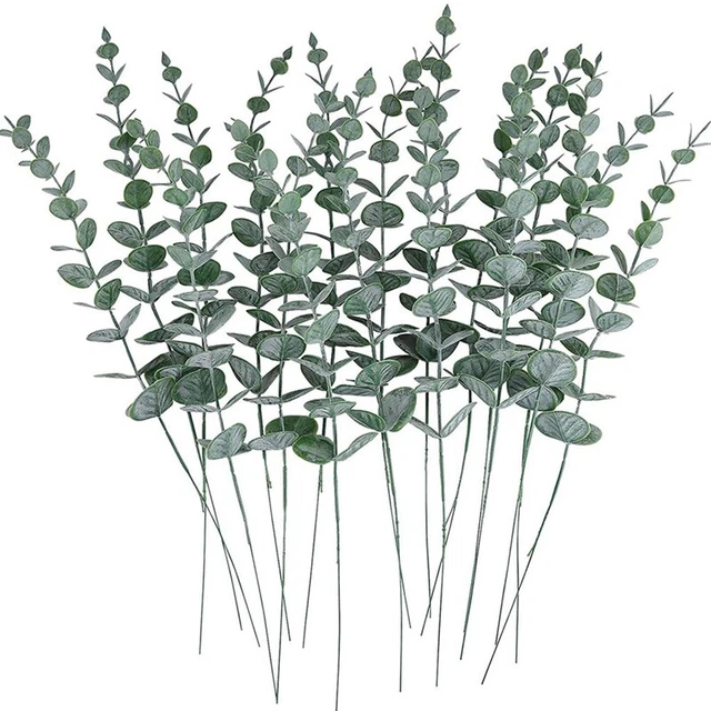 120 Steli Eucalipto Artificiale - 15 Tipi Misti, Con Fiori E Foglie, Per Centrotavola, Matrimoni E Decorazioni
