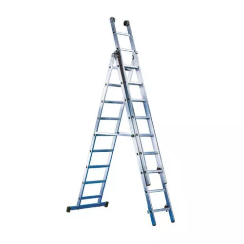 SCALA ALLUMINIO TELESCOPICA TRASFOMABILE 9+9+9 GRADINI 2,92mt ALLUNGABILE FACAL