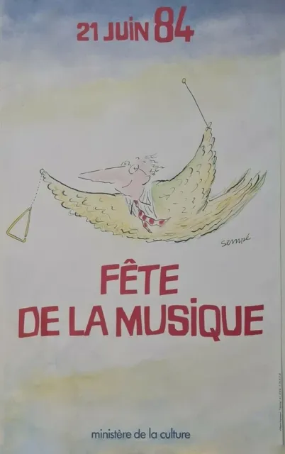Fête de la musique	Sempé 1984 Affiche Originale