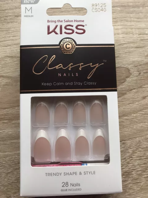 Bnib Kiss Dashing French Tip Classy Nails - 28 Nails