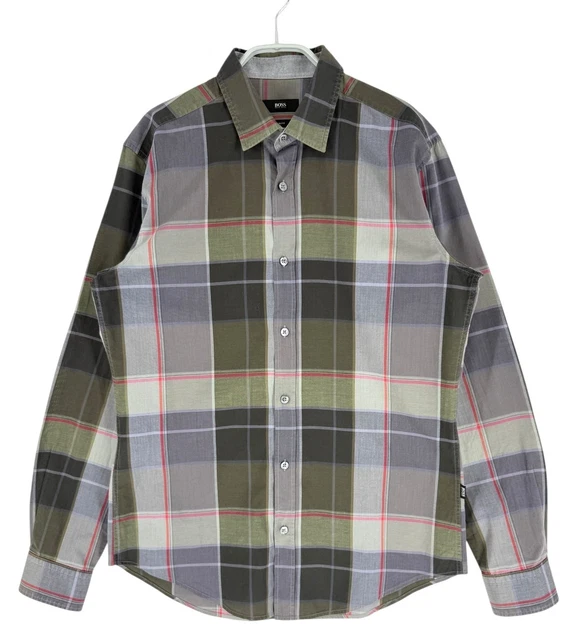 Chemise Homme Hugo Boss Ronni Slim à Carreaux - Taille US L / IT 52 - Coton - Neuf Avec étiquettes