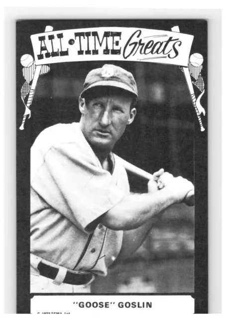 1973 Goose Goslin St Louis Tcma All Time Greats Postcard Baseball Hof Vg-Ex