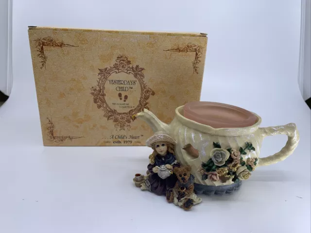 Whitney Wilson Tea Candlelight Yesterdays Child 27950 Dollstone Votive Teapot 1e