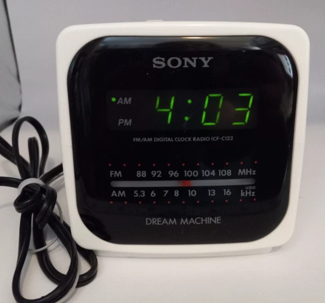 SONY DREAM MACHINE White Cube AM/FM Alarm Clock Radio ICFC122 Snooze