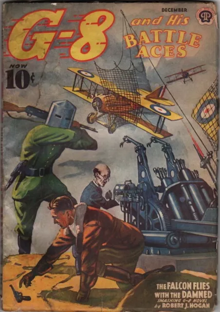 G-8 and His Battle Aces, Pulp, December 1939, Vol. 19, N3  vintage pulp magazine