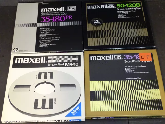 MAXELL METALLSPULEN 4x 26,5cm  MIT BANDMATERIAL  4 PIECES BOX