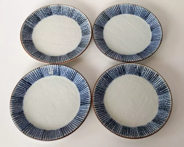 Fitz & Floyd - Mingei - Mcm Heavy Japanese Stoneware Salad Plates - Set Of 4