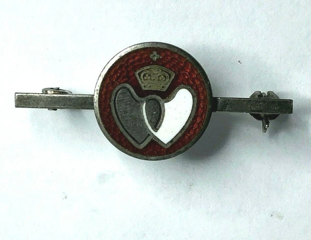 Vintage white metal blood donor brooch Bar Badge Marked Silver