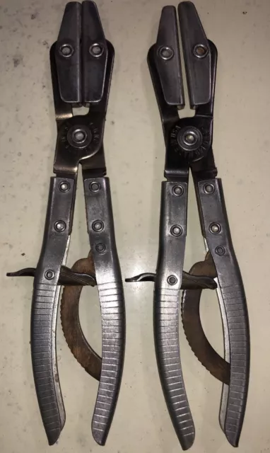 PAIR VTG K-D Tools 145 Hose Pinching Clamping Ratcheting Pliers Clamp FREE S&H