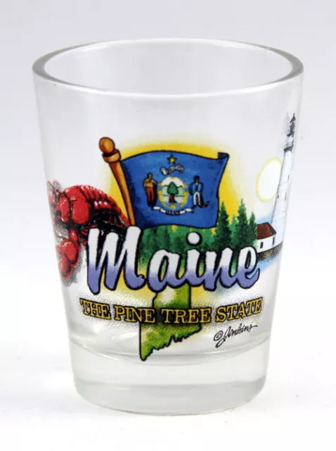 Maine Pine Tree State Elements Shot Glass Shotglass