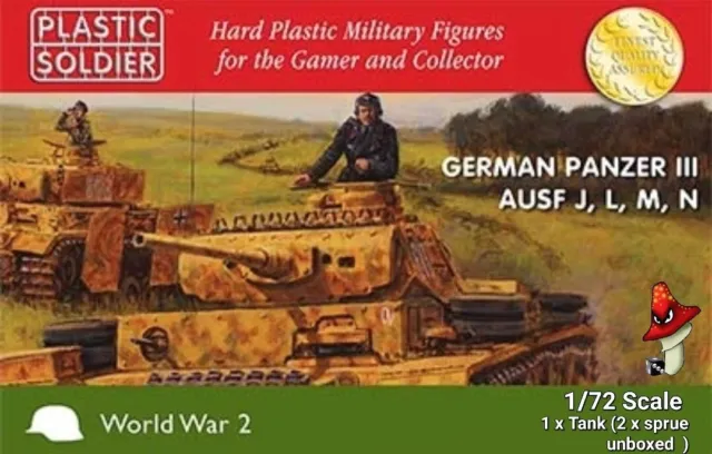 WW2 Panzer III J,L,M,N The Plastic Soldier Company 1/72  1 x Tank sprue unboxed