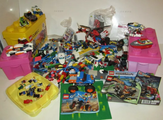 HUGE LEGO Job lot Bundle - Various Themes 5KG +  4x Lego Containers