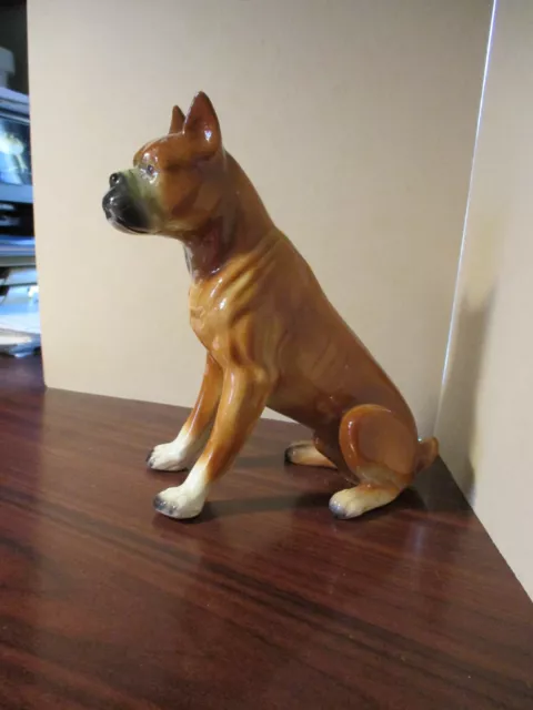 Boxer Dog Glazed Ceramic Fine Detail