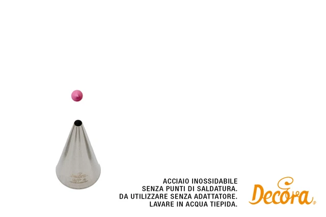 DECORA Cornetto Per Zeppole - In Acciaio Senza Saldature, Senza Adattatore, Blister