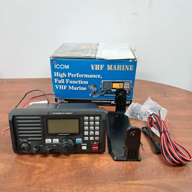 Icom IC-M601 Submersible Marine VHF Radio Transceiver Unit No Hand Mic -Tested-