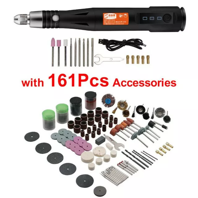 161Pcs Electric Micro Engraver Pen Engraving Tools Kit DIY Glass Wood Metal Mini