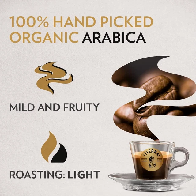 Tierra for Planet, Ground Coffee, Ideal for Moka Pot or Filtered Coffee, with 2