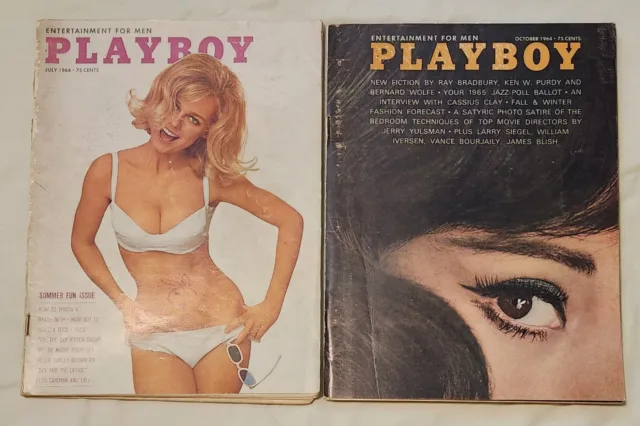 Playboy Magazines July & Oct 1964 Melba Ogle Brigitte Bardot Judy Newton Ali
