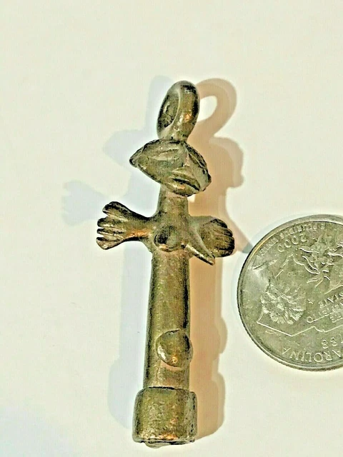VINTAGE BRASS OR BRONZE CRUDE Pendant EFFIGY ?