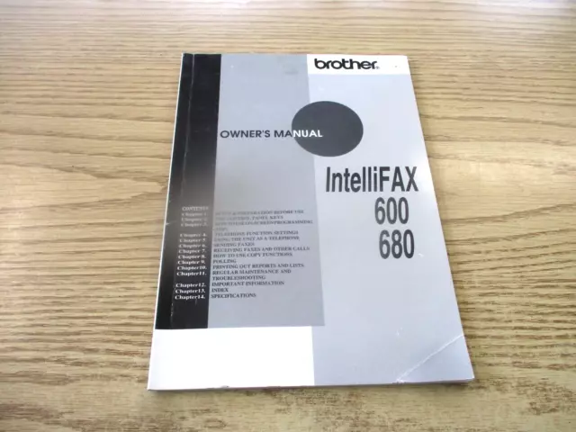 Brother Intellifax 600 680 owners manual 2