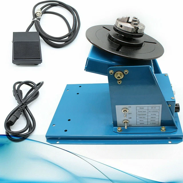 10kg US~Rotary Welding Positioner Turntable Table 2.5" 3-Jaw Lathe Chuck 2-10rpm