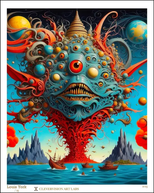 LOUIS YORK x CleverVision Art Labs | MONARCH OF THE DEEP | Exhibition Art Prints