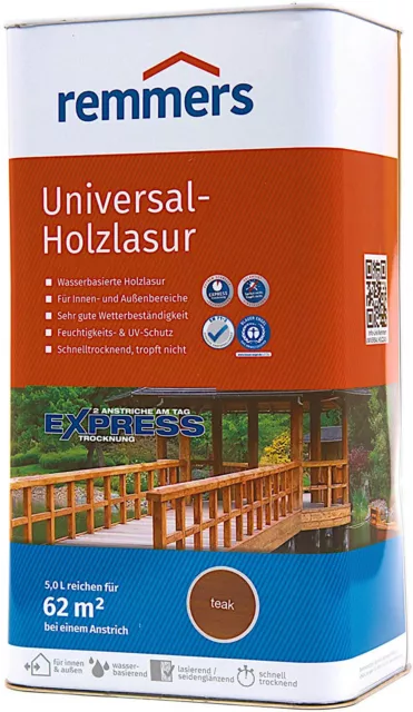 Remmers Universal Holzlasur Teak 5 Liter Holzschutzlasur Lasur MHD:02.2019