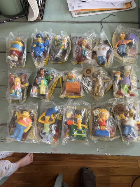 New 2007 Burger King The Simpsons Movie Complete Set Of 16 Sealed Figures Toys