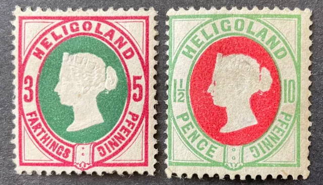 Heligoland 1875 + 2 x stamps mint hinged