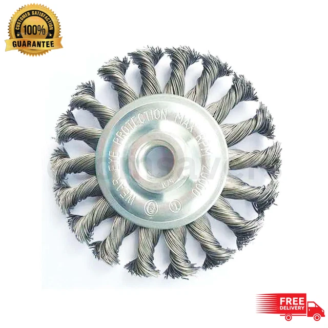 6" Twisted Knot Wire Wheel Brush Stainless Steel Cleaning and Polishing Brush