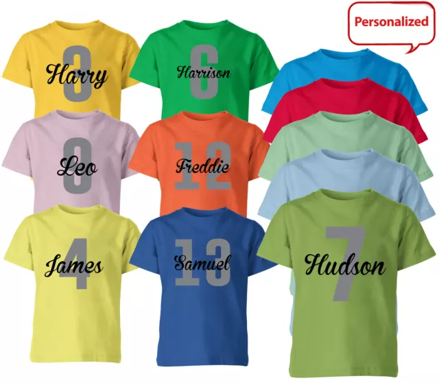 Personalised Any Age Kids T Shirt Birthday Gift Boys Girls Novelty Tee Top
