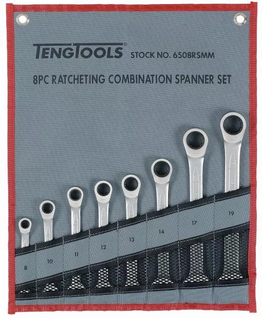 Teng Tools 6508RSmm 8 Pièces Cliquet Clé Set 8 - 19mm