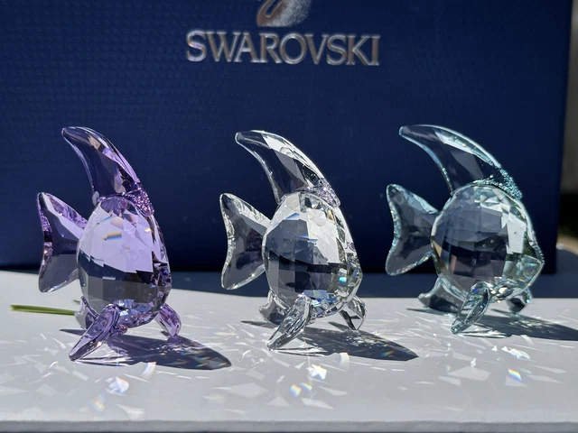 NIB Swarovski 2011 Angel Fish (3) “Little Messengers” Blue Violet Clear 1043243