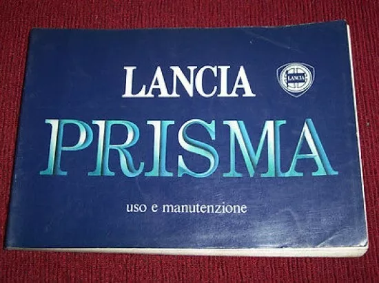 Libretto uso e manutenzione Lancia Prisma - ed. 1986