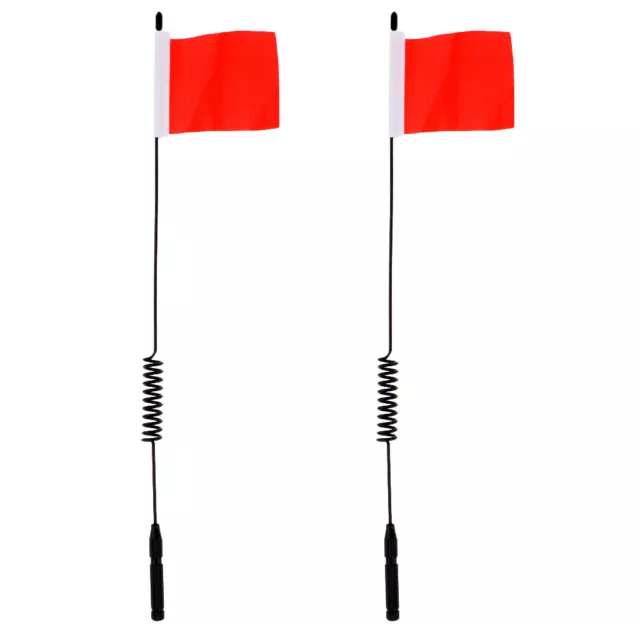 2 Pieces Metal Decorative Antenna with Flag Accessories for 1/10 RC Crawler