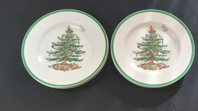 Lot 6 Spode Christmas Tree Dinner Plates S3324 - 10 3/4" ~ Made in England