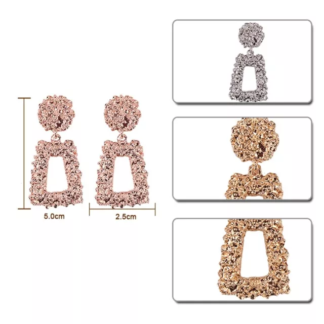Fashion Punk Gold Metal Dangle Earrings Jewelry Geometric Big Drop Earrings