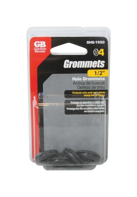 Gardner Bender 1/2 in. X 3-7/8 in. Black Insulated Flexible Vinyl Grommets 4 pk