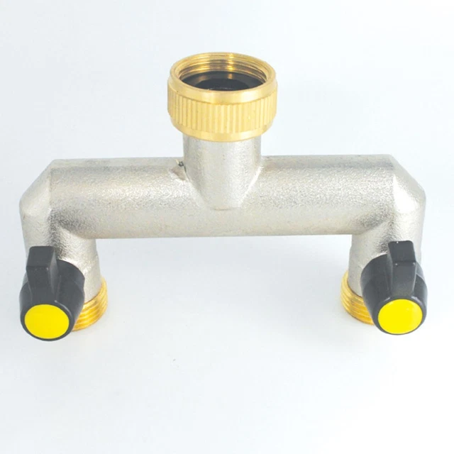 Brass Tap Splitter Schlauchhahnverteiler 2 Wege 3/4 Zoll Hohe Qualität