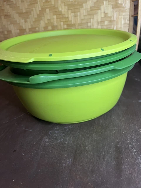 TUPPERWARE SMART STEAMER Microwave Multi Stack Cooker 4 Pc Green #6508 ...
