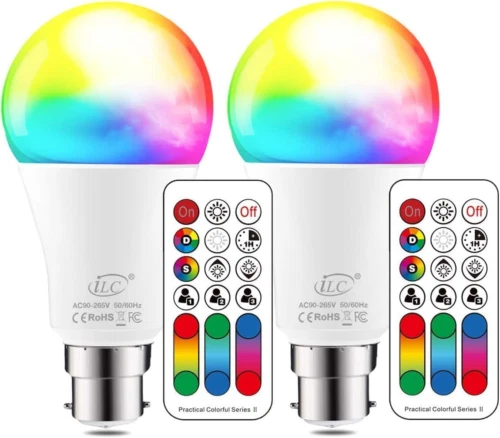 iLC LED Light Bulbs, 75 Watt Equivalent, Colour Changing 10W B22 Bayonet 2