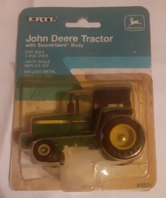 Vntg ERTL John Deere Tractor  Die Cast metal toy w/sound/gard body 1/64th scale