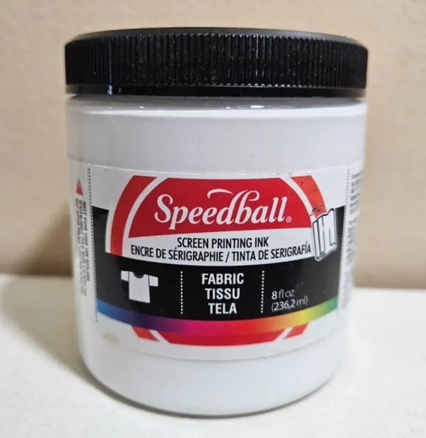 Tinta para serigrafía de tela Speedball, 8 onzas, blanca para camiseta y serigrafía...