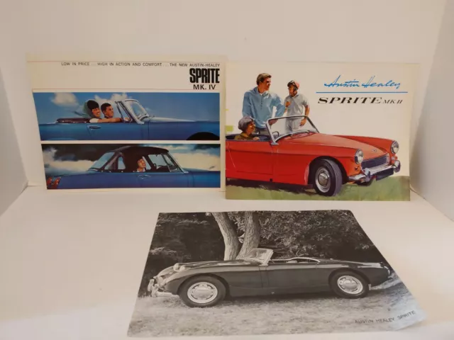 1950s Austin Healey Sprite North America Sales Brochures Sportscar Convertible