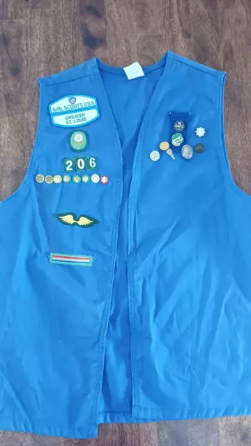 Girl Scouts Cadette Vest With Badges And Pins